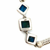 Lori Bonn 925 Sterling Silver Chain 7.5" Turquoise Bracelet