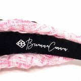 Brianna Cannon Tweed Pink Knotted embellished Headband