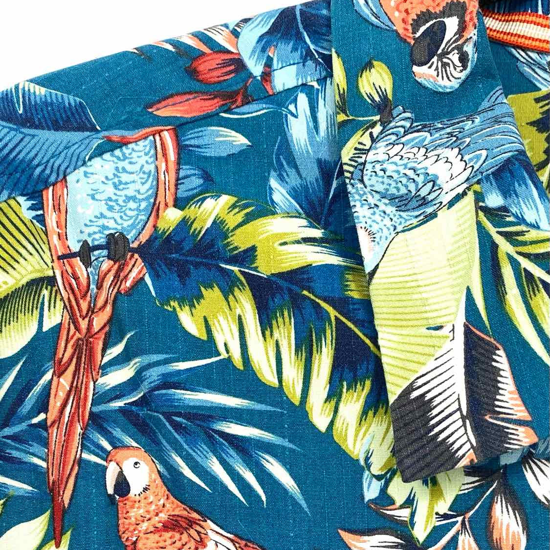 Tommy Bahama Men's Blue / Green Tropical Parrots Size L Short Sleeve Shirt