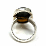 Estate size 8 925 Sterling Silver Oval Cabochon Bumble Bee Jasper Ring