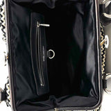 Marc Jacobs Limited Edition Rare Stam Black White Kisslock Chevron Satchel