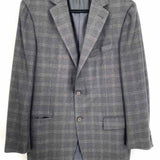 Ermenegildo Zegna Men's Charcoal Size 44 Silk Cashmere Plaid Blend Sport Coat