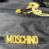 MOSCHINO Vintage Black Packable Logo Duffle Bag