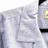 Jamaica Jaxx Men's Steel Blue Size M Button Down Silk Short Sleeve Shirt