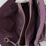 Coach Mercer 30 Purple Top Handle Turnlock Pebbled Leather Satchel