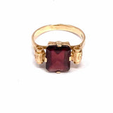 Estate Mid Century Art Deco size 6.5 14k Gold Art Deco Emerald Cut Stone Ring