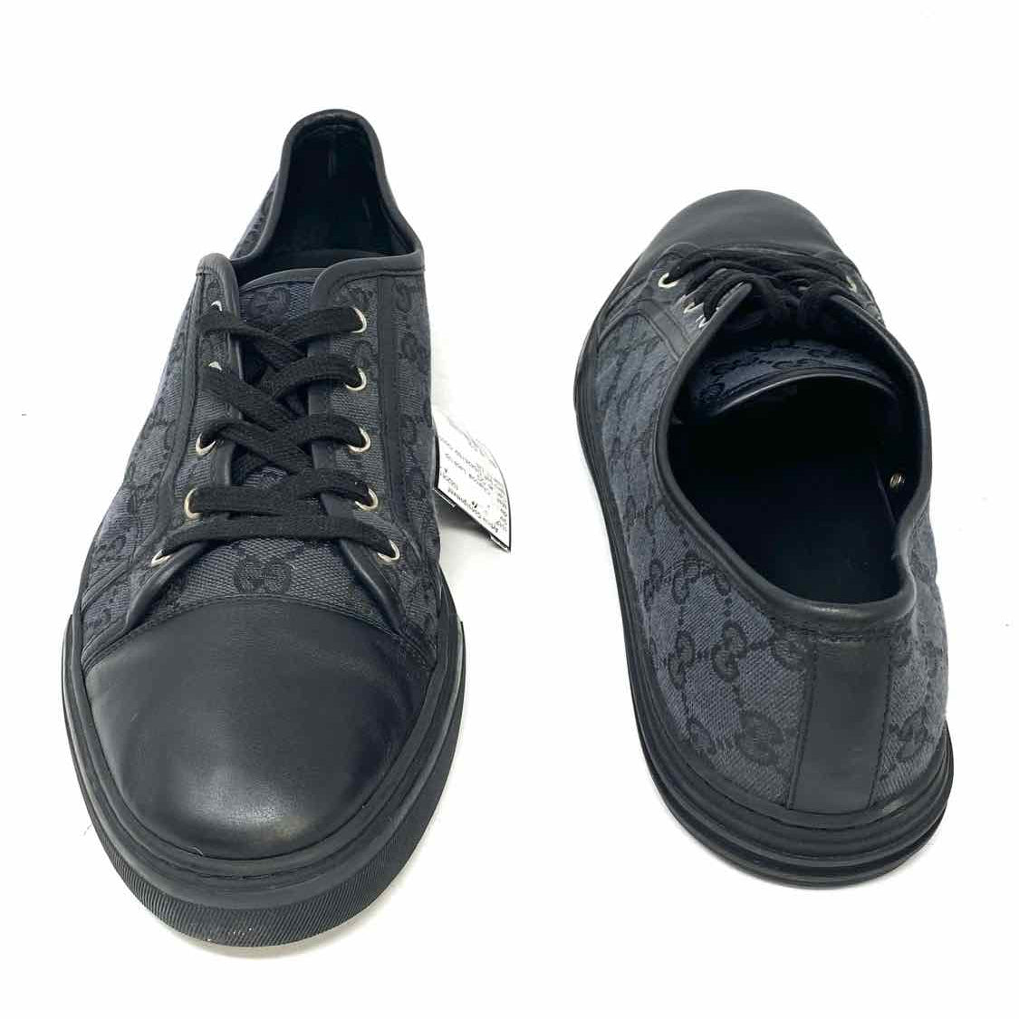 Gucci Miro Soft Men's Charcoal Shoe Size 12 Lace Up Canvas GG Sneakers