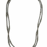 Navajo 925 Sterling Silver Beaded 49" Long Desert Pearl Necklace