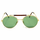 MARNI Metal Gold Tone Green Aviator Round ME115S Sunglasses
