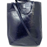 Ganni Black Logo Leather Tote