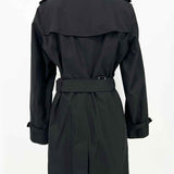 Burberry The Kensington Women's Black Size 10 Double Breasted Trenchcoat