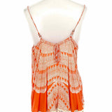 Rip Curl Women's Coral/White Size XS Spaghetti Strap Viscose Sleeveless