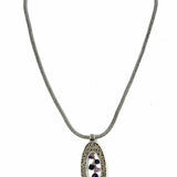 Lois Hill 925 Sterling Silver Pendant 18" Filigree Amethyst Necklace