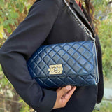 Chanel 2011-12 In The Business Navy Boy Bag Lock Quilted Shoulder Bag