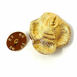 Christian Dior Gold Plated Flower Pearl Strass Brooch