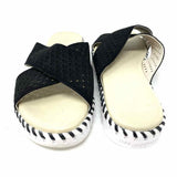 Ilse Jacobsen Tulip 1575 Women's Black Size 39/9 Criss-Cross Perforated Slide