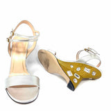 Gucci Women's Engel Silver Size 37.5/7.5 Engel Wedge Swarovski Crystal Sandals