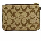 Coach Canvas Beige Zip Signature Wristlet