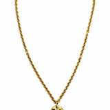 Chanel 1994 CC Medallion 24K Plated Gold Tear Drop Quilted France Necklace