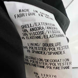HELMUT LANG Women's Black Size 2 Collarless Wool Blend Mixed Media Jacket
