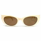 Saint Laurent Cream Cat Eye Brown Lens Sunglasses