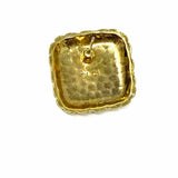 Gold Tone Square 0.75" Quilted Earrings