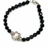 Judith Jack 925 Sterling Silver Beaded 7" Knotted Marcasite Bracelet