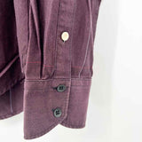 rag & bone Men's Maroon Size M Button Down Cotton Blend Long Sleeve Shirt