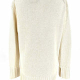 Lafayette 148 Women's Cream Size S V-Neck Silk Cashmere Sequined Sweater