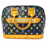 LOUIS VUITTON 2004 Multicolour Alma Black Half Dome Monogram Satchel