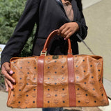 MCM Brown Visetos Print Duffle Bag