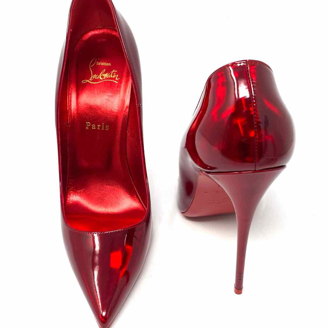 Christian Louboutin So Kate 120 Women's Red Size 40.5/10 Stiletto Patent Pumps