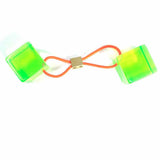 LOUIS VUITTON Resin Green Cube Logo Hairband