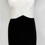 Nue by Shani Women's Black / White Size 8 sheath Color Block Dress
