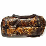 Patricia Nash Brown Floral Tooled Distressed Leather Tote