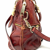 REBECCA MINKOFF Cupid Red Studded Leather Satchel