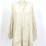 johnny was Teyanna Women's White Sz XXL 3/4 Sleeve Cupra Rayon Sheer Long Sleeve