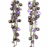 Statement Purple Cascading 5" Purple Gem Earrings