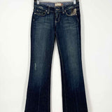 Paige Laurel Canyon Women's Dark Blue Size 25/0 Bootcut Distressed Jeans