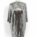 ALLSAINTS Women's Silver Size XS mini Sequined Shirt Dress