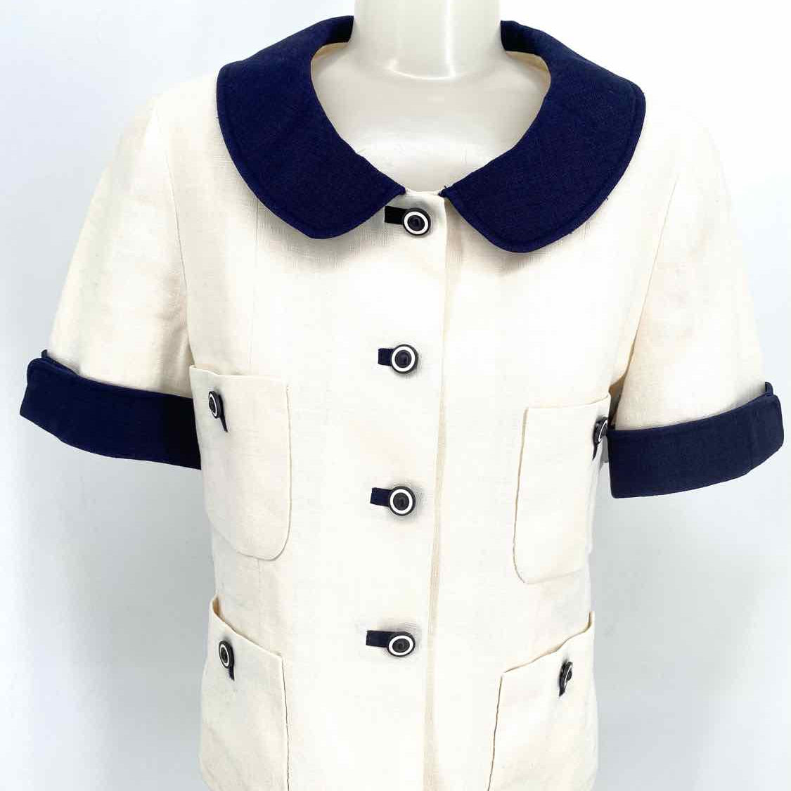 Chanel Women's Blue / White Color Block Vintage Size 40/8 Dress Set