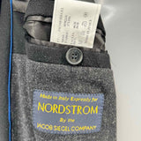 Nordstrom By Jacob Siegel Men's Black Size 36 Button Down Loro Piana Wool Coat