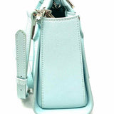 Charles & Keith Light Blue Top Handle Mini Leather Satchel