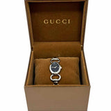 Gucci 118 Tornabuoni YA118501 Stainless Steel Silver Black Oval Watch