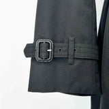 Burberry The Kensington Women's Black Size 10 Double Breasted Trenchcoat