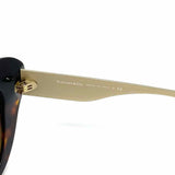 Tiffany & Co. Brown Black Cat Eye Tortoise Diamond Point Sunglasses