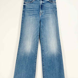 Mother The Hustler Roller Streak Women's Blue Size 27/4 Wide Leg Jeans