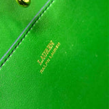 Lauren Ralph Lauren Marcy Large Navy Green Tote Color Block Leather Satchel
