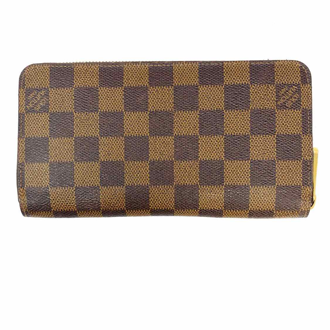 LOUIS VUITTON 2016 Zippy Coated Canvas Brown Zip-Around Damier Ebene Wallet