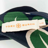 Tory Burch Portia Women's Green Navy Size L Long Sleeve Floral Dress